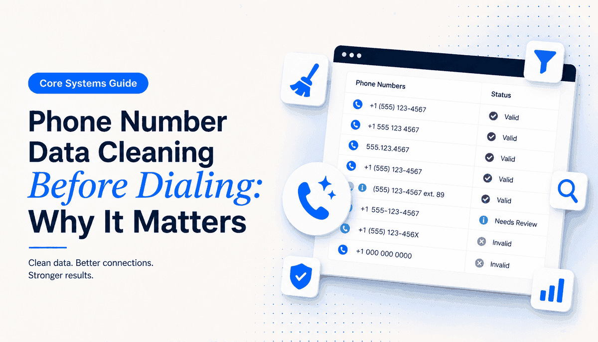 Illustration for the blog post: Phone Number Data Cleaning Before Dialing: Why It Matters