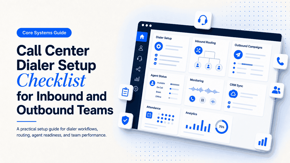 Illustration for the blog post: Call Center Dialer Setup Checklist for Inbound and Outbound Teams